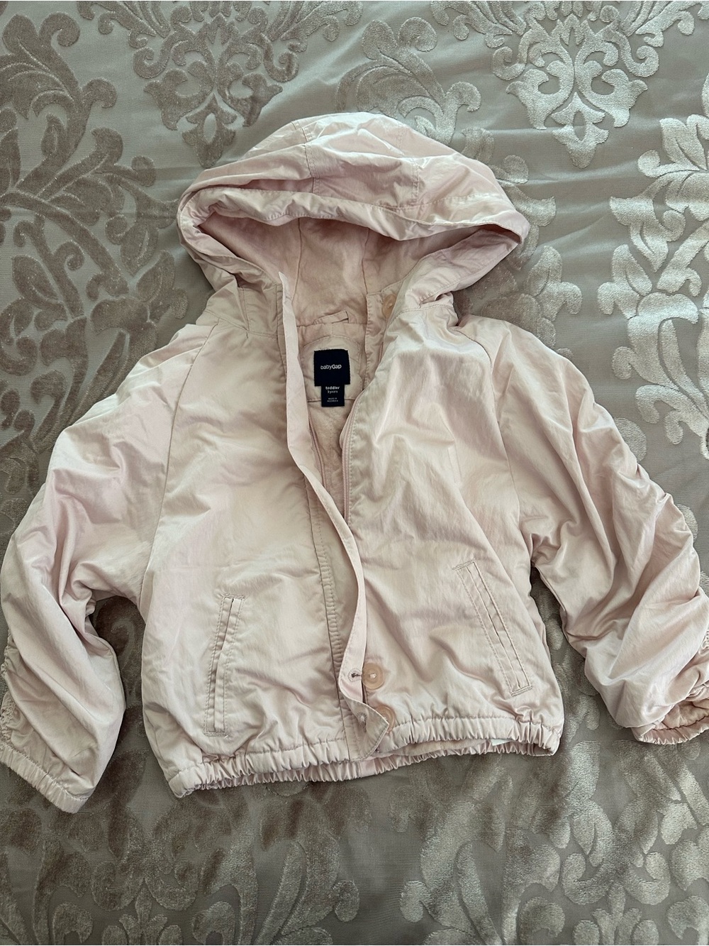 GAP Girls' Pale Soft Pink Hooded Jacket